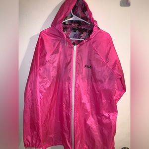 Hot pink FILA XL windbreaker